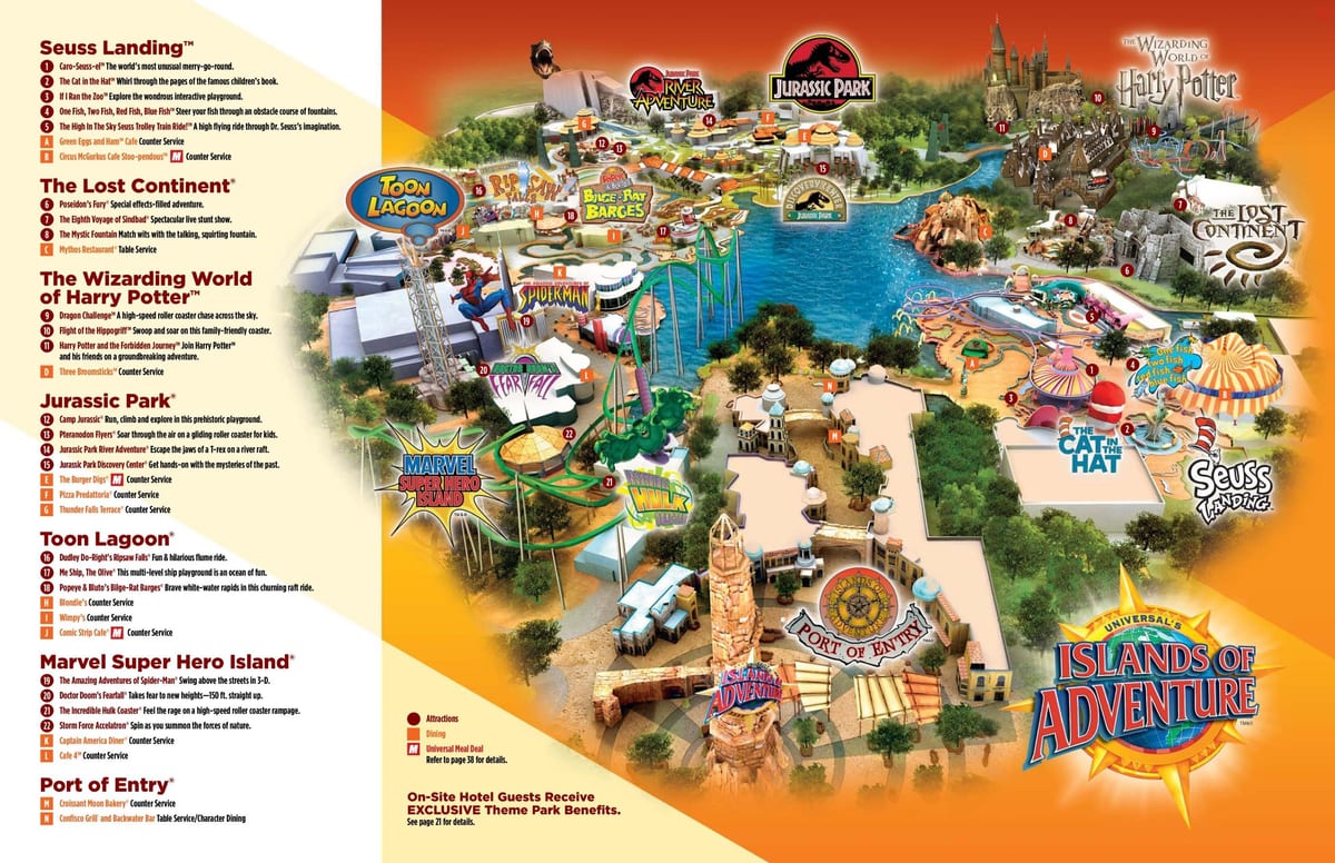 Universal Studios mapa Harry Potter