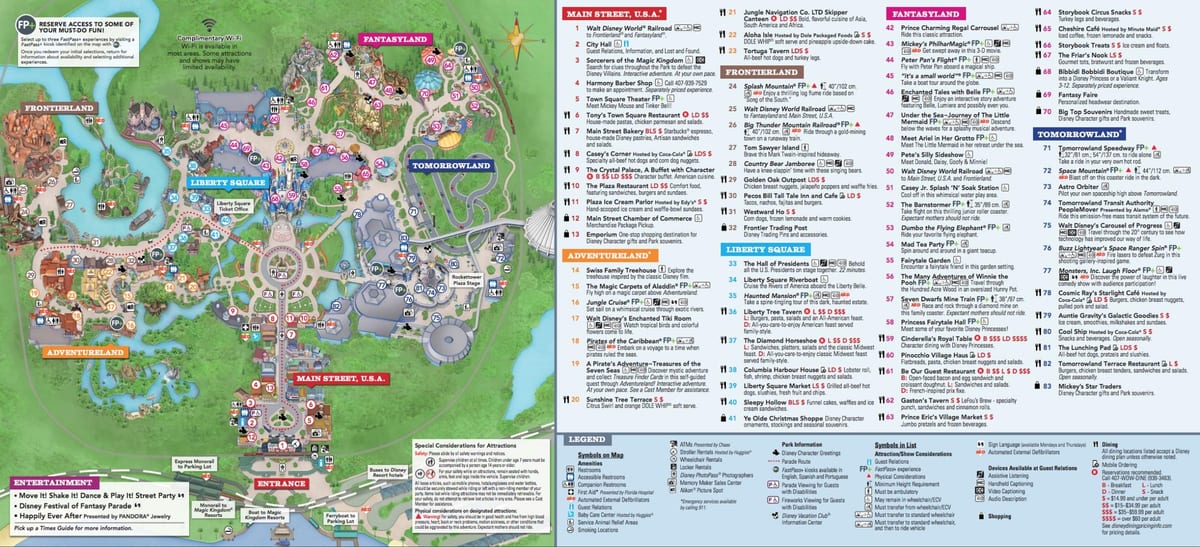 Świat Disney magic Kingdom mapa