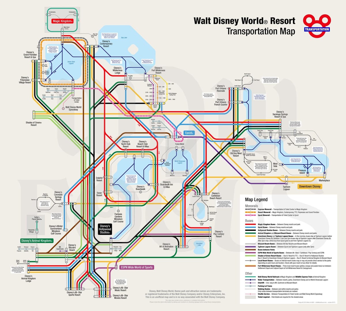 Walt Disney monorail mapie