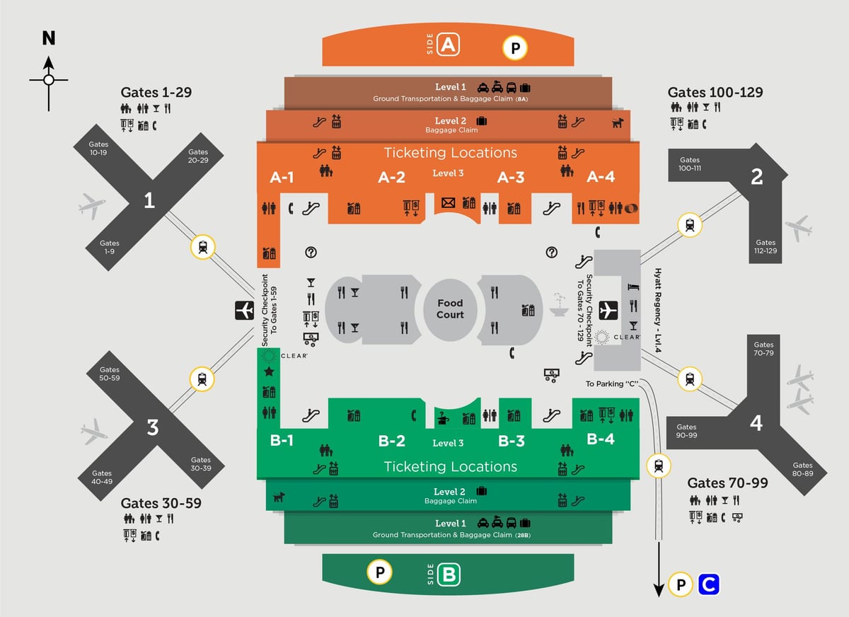 mapa lotnisko Orlando