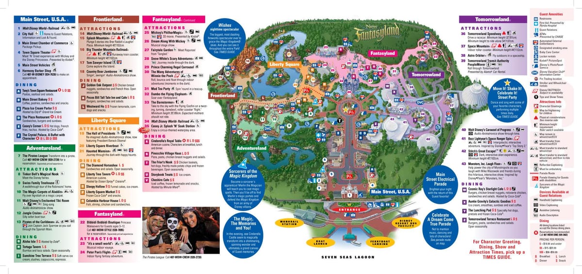 Świat Disney magic Kingdom mapa