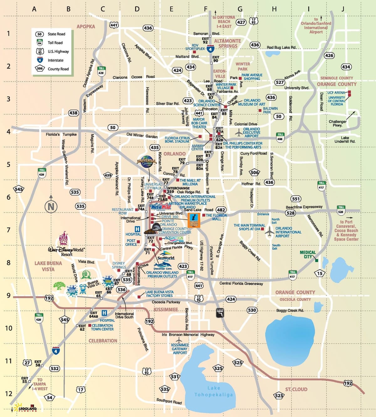 Orlando na Florydzie na mapie