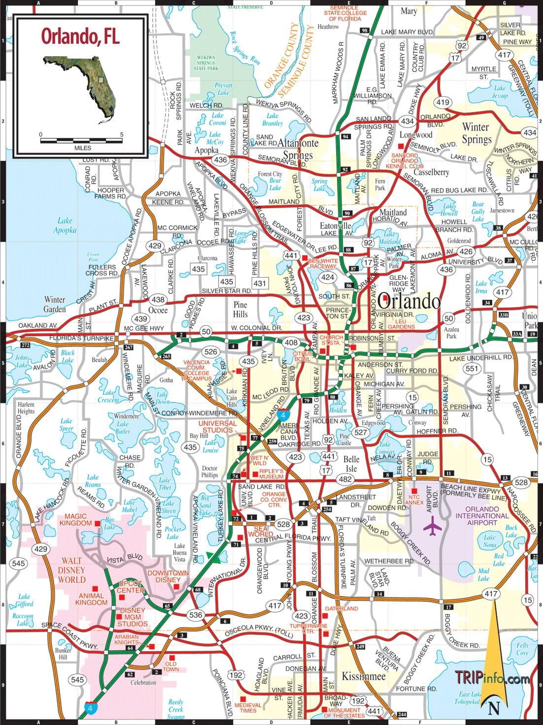 Orlando mapa, Floryda