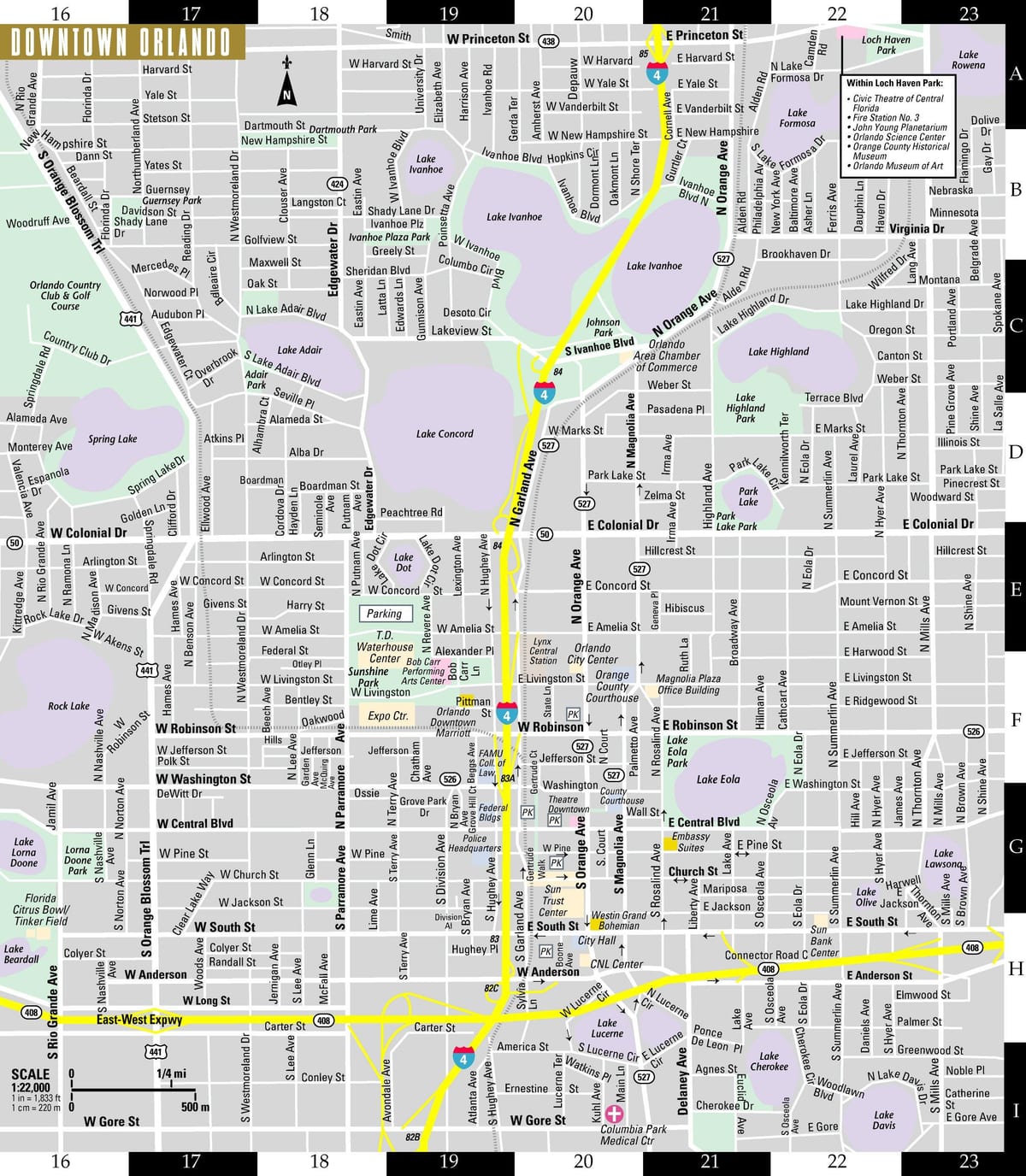 mapa miasta Orlando