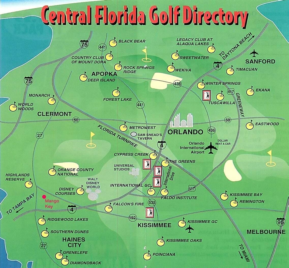 mapa pola golfowe Orlando