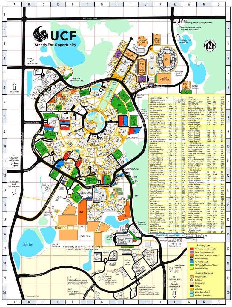 mapa university of central Florida