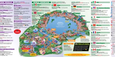 EPCOT świat Disneya mapie